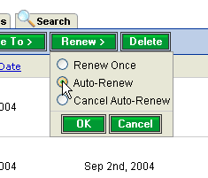 Auto-Delete and Auto-Renew settings