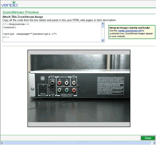 ZoomStream Preview page